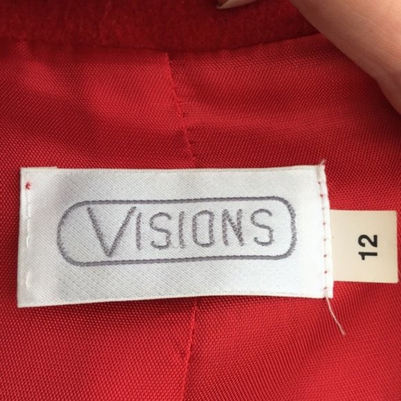 Vintage Parisian Oversized Red Blazer Jacket Coat - Picture 4 of 5